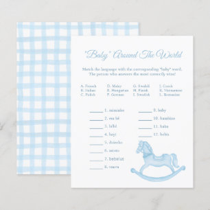 Papier Baby shower Blue Rocse Horse Jeu