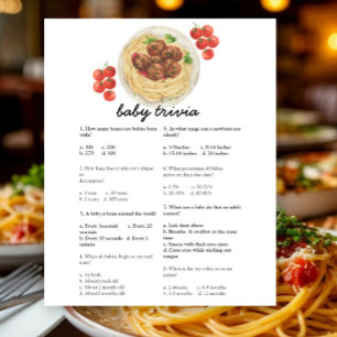 Papier Baby shower Boulettes de viande - Jeu de trivia po