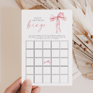 Papier Baby shower Bow rose Bingo Blush Ribbon Girl Jeu