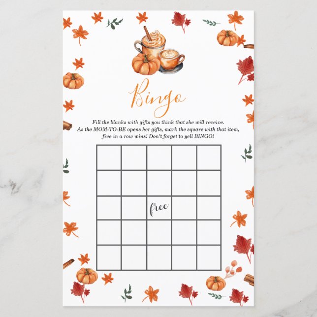 Papier Baby shower Brasserie Citrouille Spice Coffee Bing (Devant)