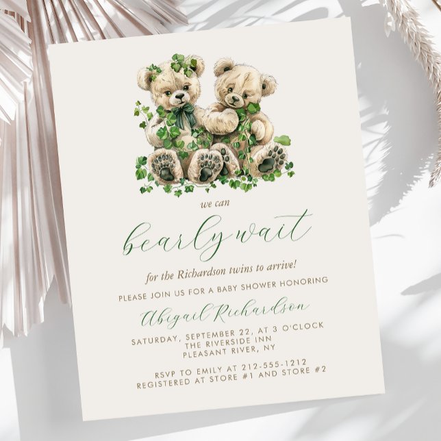 Papier Baby shower Budget Nounours Green Ivy Twins (Créateur téléchargé)