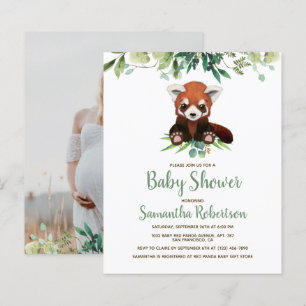 Papier Baby shower Budget Ours Vert Écologie Photo Invita