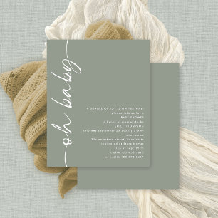 Papier Baby shower Budget Script fille ou garçon Sage Oh