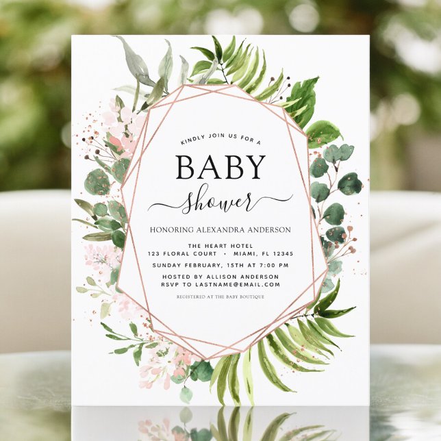 Papier Baby shower budgétaire Eucalyptus Botanique Géomét (Créateur téléchargé)