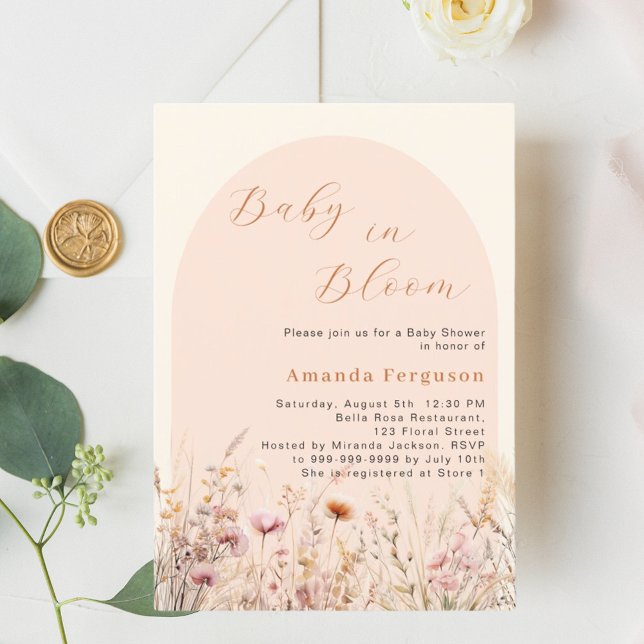 Papier Baby shower budgétaire fleur sauvage de fleur d'ar (Créateur téléchargé)