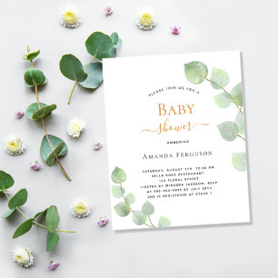 Papier Baby shower budgétaire invitation à la verdure euc