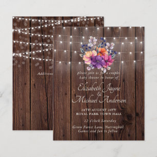 Papier BABY SHOWER BUDGÉTAIRE Invitation Floral violet or