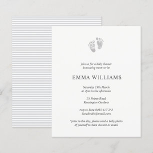 Papier Baby shower budgétaire Invitation Gris Empreinte