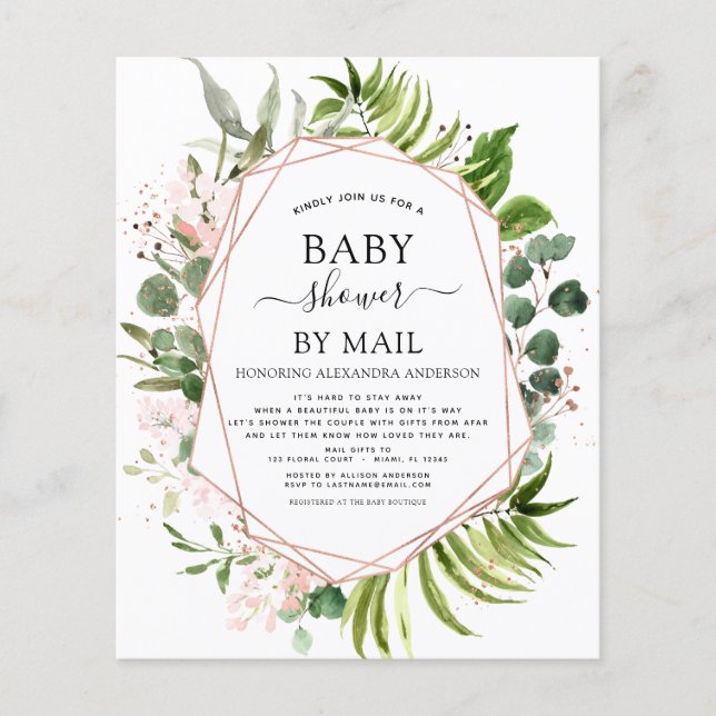 Papier Baby shower budgétaire par Mail Greenery Eucalyptu (Devant)