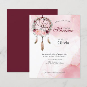 Papier Baby shower budgétaire Pink Rustic Dream Catcher