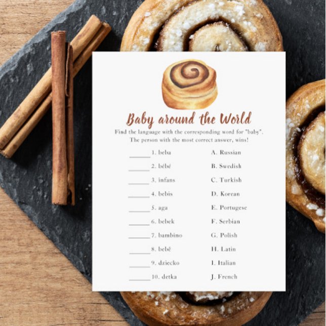 Papier Baby shower Bun - Baby autour du monde jeu (Créateur téléchargé)