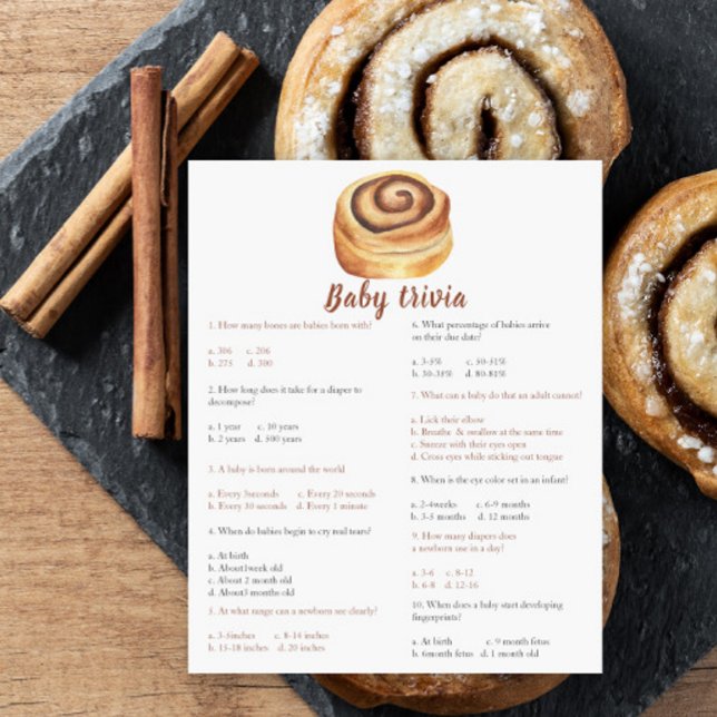 Papier Baby shower Bun - Baby Trivia Jeu (Créateur téléchargé)
