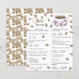 Papier Baby shower café - Baby Trivia Jeu
