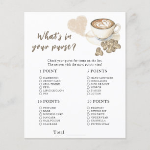 Papier Baby shower café - Ce qu'il y a dans votre sac à m