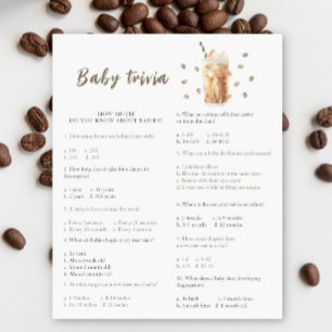 Papier Baby shower café glacé - Jeu de trivia pour bébé