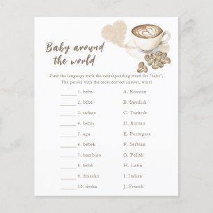 Papier Baby shower café - Jeu bébé autour du monde