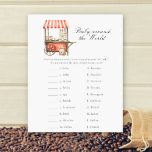 Papier Baby shower café - Jeu bébé autour du monde