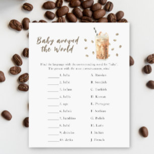 Papier Baby shower café - Jeu bébé autour du monde