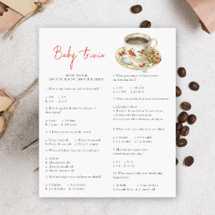 Papier Baby shower café - Jeu de trivia sur bébé
