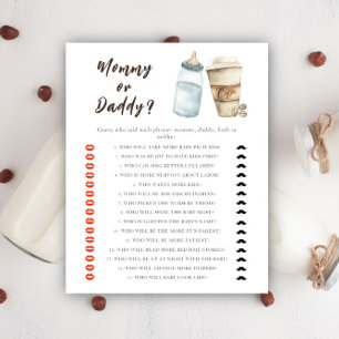 Papier Baby shower café - jeu maman ou papa