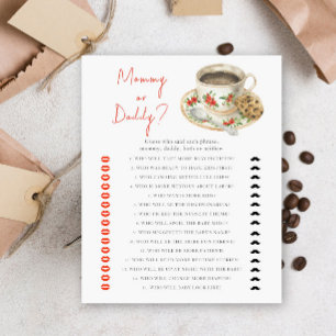 Papier Baby shower café - jeu maman ou papa