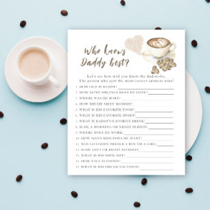 Papier Baby shower café - Jeu Qui connaît le mieux papa