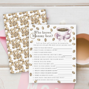 Papier Baby shower café - Qui connaît maman mieux