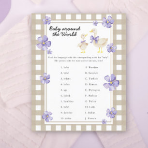 Papier Baby shower canard - jeu de bébé autour du monde