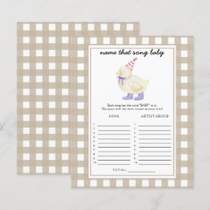 Papier Baby shower canard miniature - Nommez cette chanso