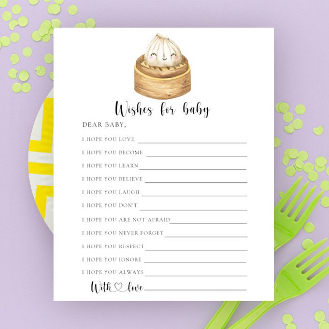 Papier Baby shower chinois à benne Désirs pour bébé (Créateur téléchargé)