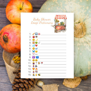 Papier baby shower citrouille émoticônes jeu