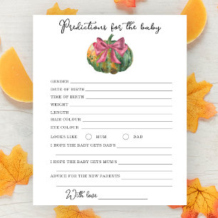 Papier baby shower citrouille - prédictions et conseils b