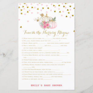 Papier baby shower Citrouille rose et or