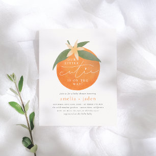 Papier Baby Shower Couple Orange Mignon et Petit Budget
