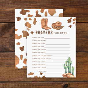 Papier Baby-shower cow-boy - Jeu de fête prières pour b
