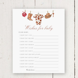 Papier Baby shower cow-boy - vœux pour bébé