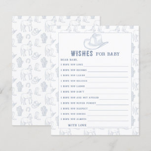 Papier Baby shower cowboy - Jeu de fête vœux pour bébé