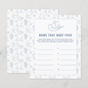 Papier Baby shower Cowboy - Nommez cette nourriture pour 