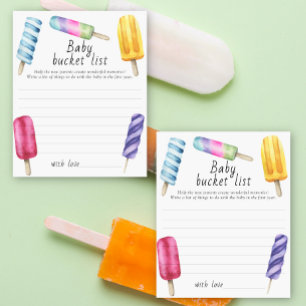 Papier Baby shower crème glacée - Baby bucket list jeu