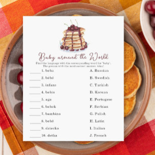 Papier Baby shower crêpes - Jeu bébé autour du monde