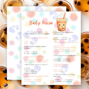 Papier Baby shower Cu-tea - Jeu de trivia pour bébé