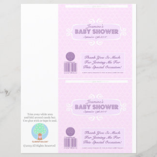 Papier Baby shower Custom Candy Bar Wrappers rose