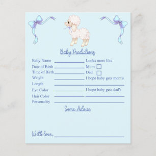 Papier Baby shower D'Agneau Bleu Prédictions Et Conseils