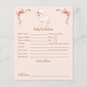 Papier Baby shower D'Agneau Rose Prédictions Et Conseils