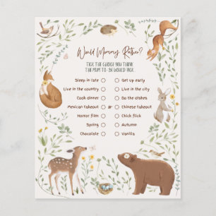 Papier Baby shower d'amis de la forêt