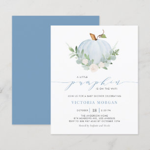 Papier Baby shower d'automne Citrouille bleu Little