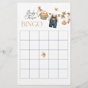 Papier Baby shower d'automne citrouille Jeu de Bingo