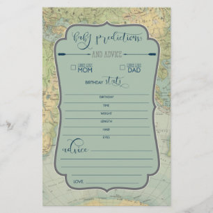 Papier Baby shower d'aventure Jeu Baby Prédictions