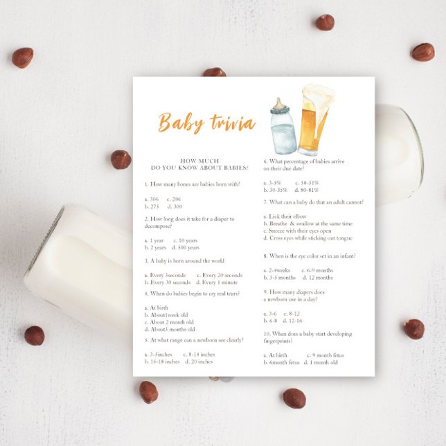 Papier Baby shower de bière - Baby Trivia jeu (Créateur téléchargé)
