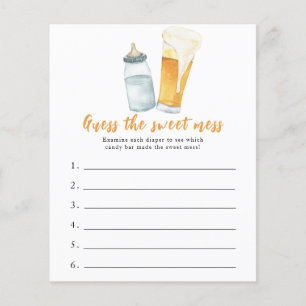 Papier Baby shower de bière pour bébé Guess the sweet mes